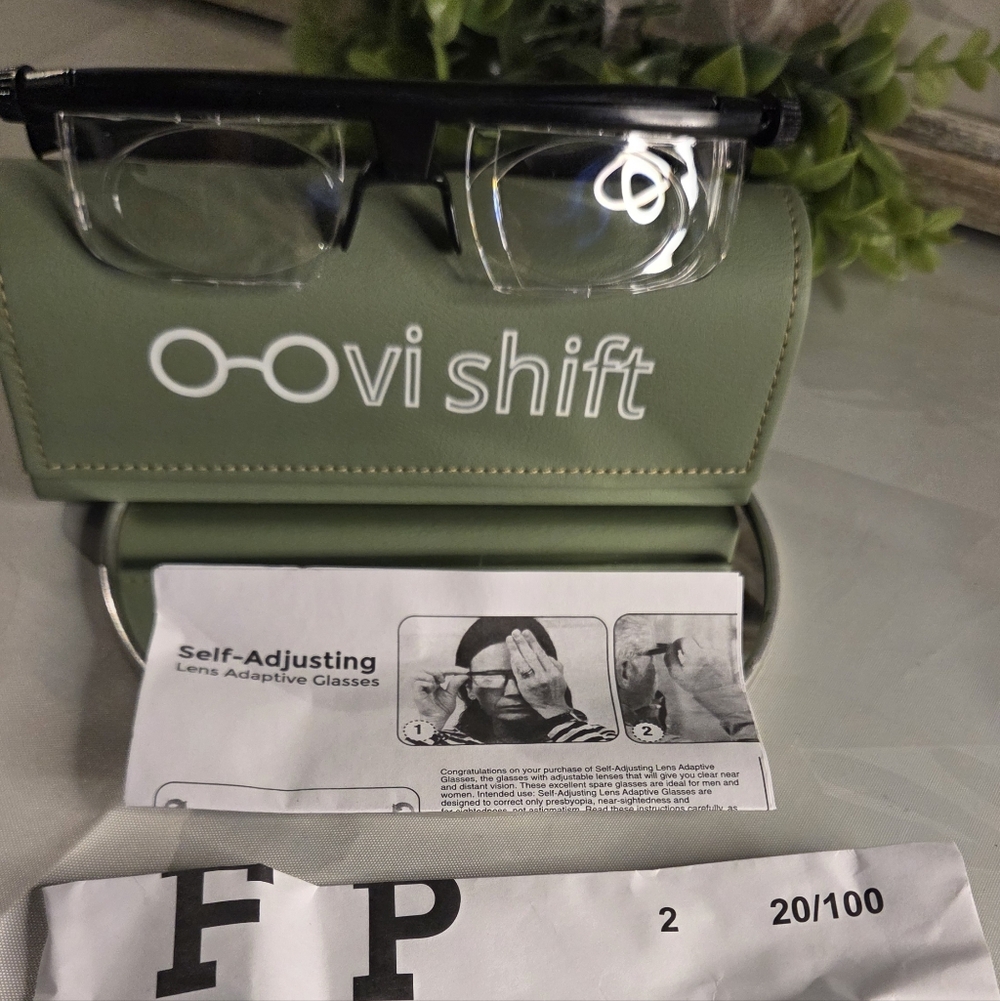 Adlens Vi Shift Adjustable Focus Glasses 👓 Self Adjusting + Case Set